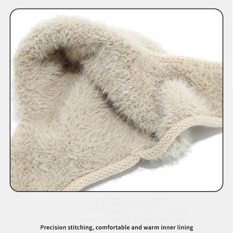 Winter New Knit Hat - Thickened Fleece Lined Beanie with Ear Flaps, Windproof Warm Fuzzy Hat for Autumn & Winter 10