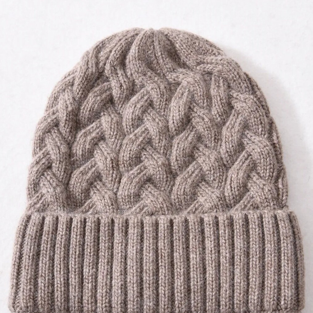 Neuer Herbst-/Winter-Style! Doppellagige, dicke Mütze aus Kaschmirmischung 4