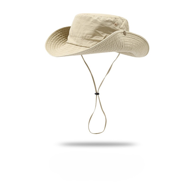 wide brim bucket hat