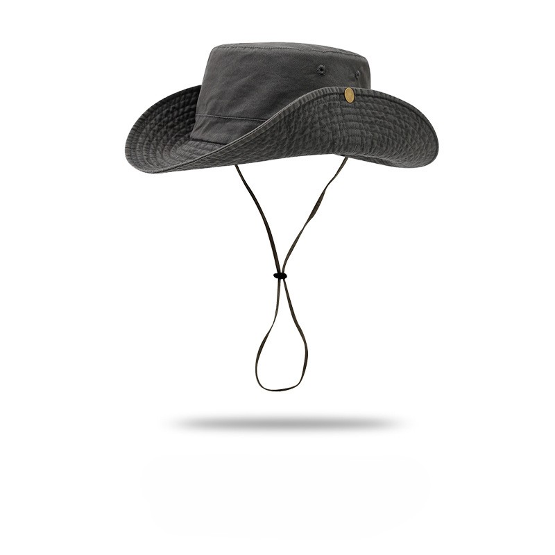 wide brim bucket hat
