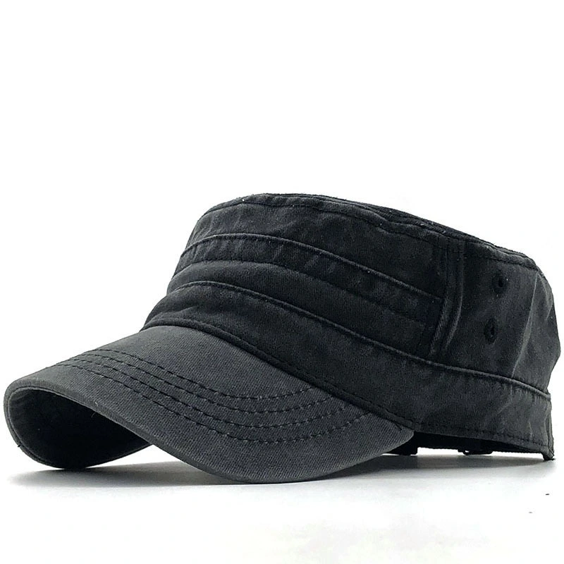 Gorra plana retro de algodón puro lavado para hombre 1