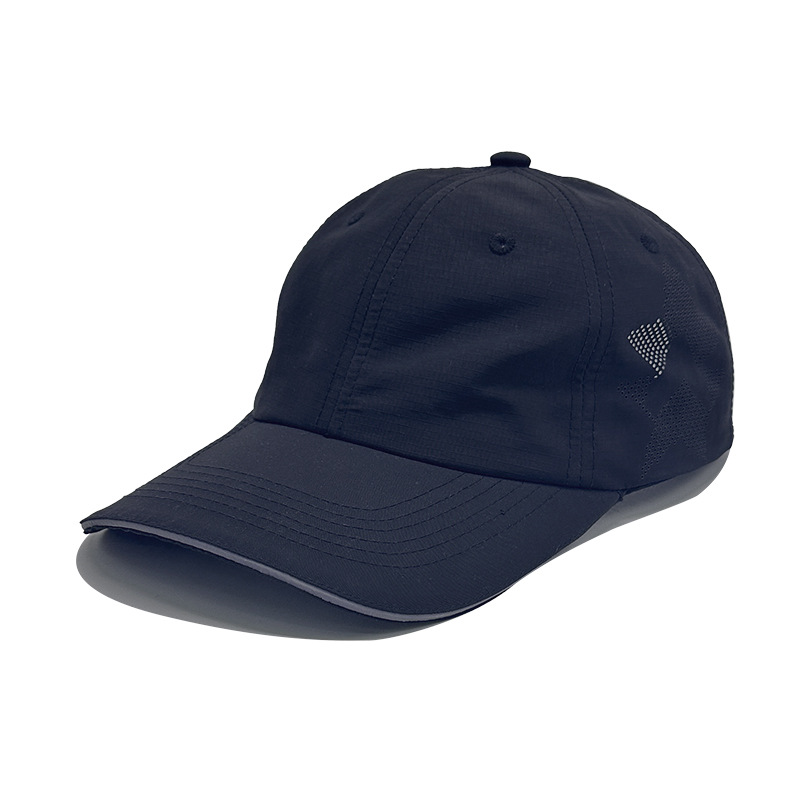 Navy Baseball kappe mit genähten Frontplatten und einer gebogenen Krempe mit kontrastieren der Verkleidung