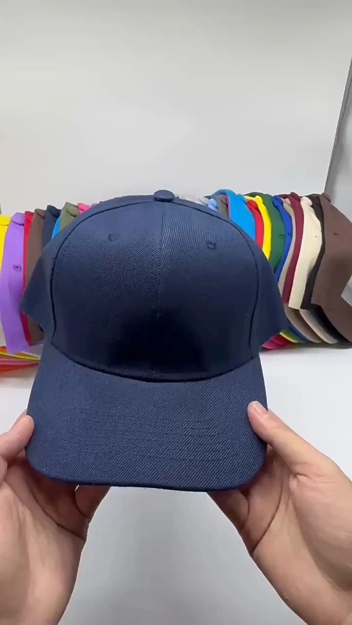 Solid Polyester Peaked Cap Custom Logo Embroidery Printed Hat 1