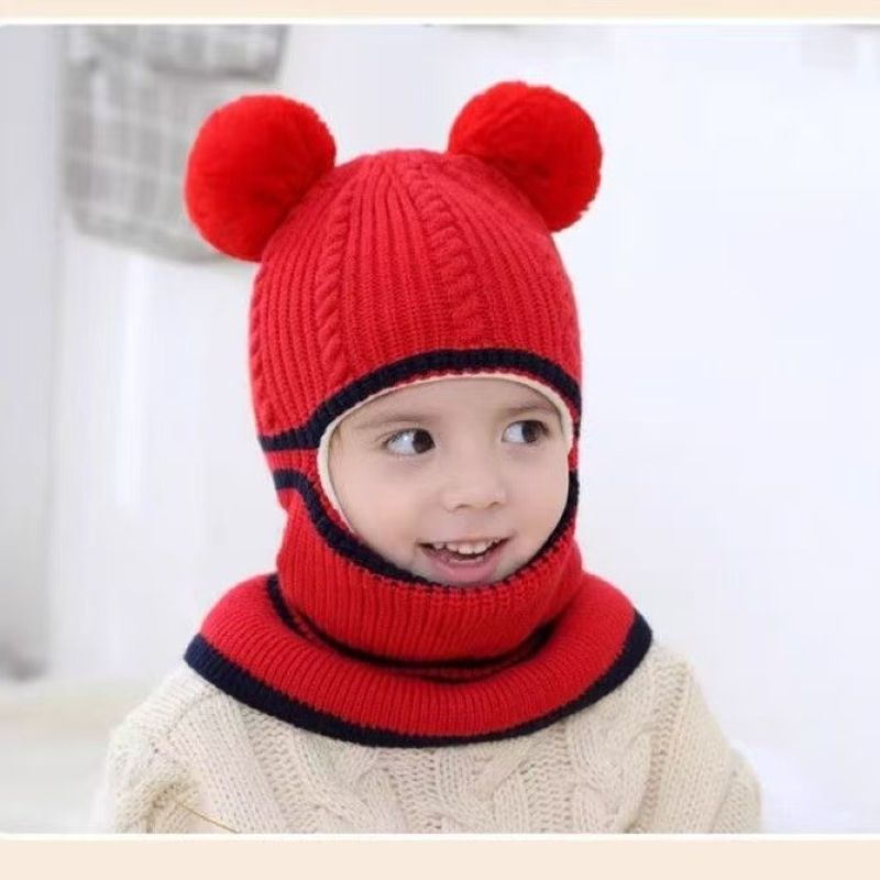 Toddler Integrated Neck and Ear Knit Beanie 9