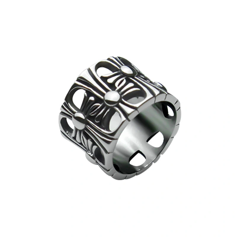 Wholesale Jewelry personalized stainless steel men skull ring hip hop ring skull for men 1