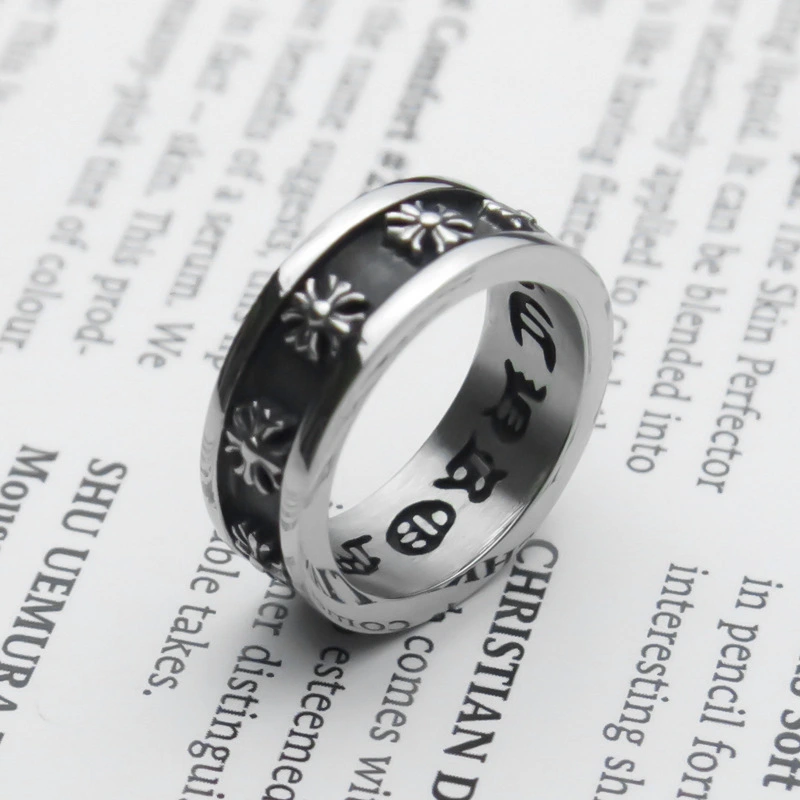 Stainless steel jewelry vintage gothic cross jewelry punk men ring 1