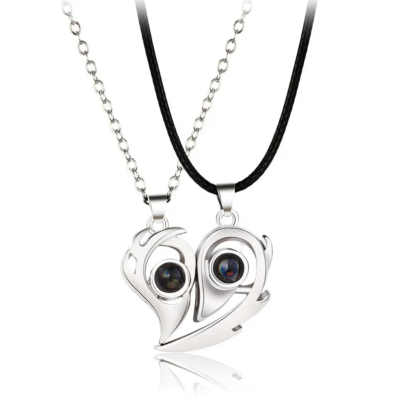 Lovers Heart Magnetic Necklace I Love You Men And Women Pendant Couple Necklaces 1