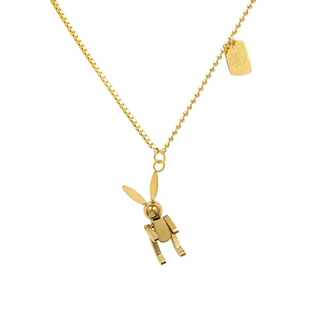 Fashion 316l Stainless Steel Necklace 18k Gold Plated Necklace Waterproof Rabbit Necklace For Women And Man 1