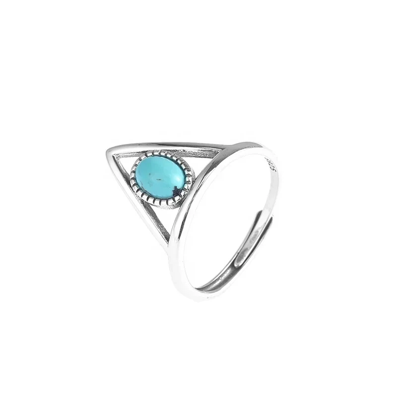 Jewelry 925 Sterling Silver Simple Rings For Girls Natural Gemstone Hetian Jade Geometric Hollow Out Ring Sterling Silver 925 1