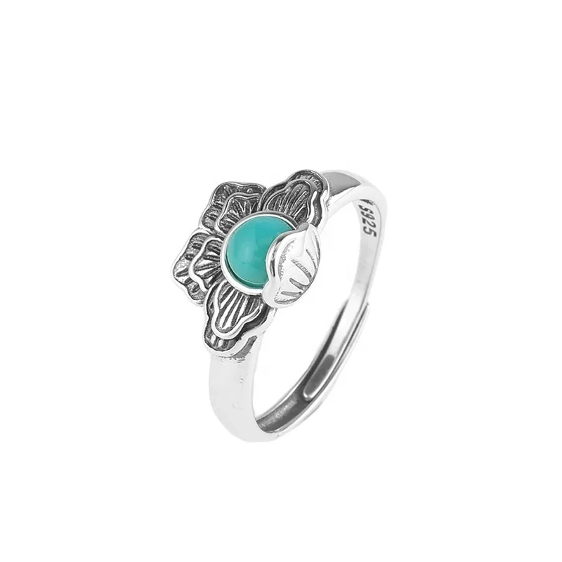 Dainty 925 Silver Vintage Wedding Fine Jewelry 925 Silver Vintage Flower Rings For Women 1