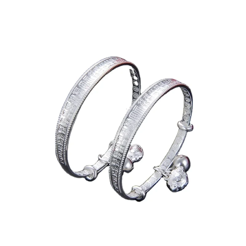 New Baby Gift S999 Sterling Silver Baby Bracelet Kids Pure Silver Children's Bangle Jewelry Wholesale 1