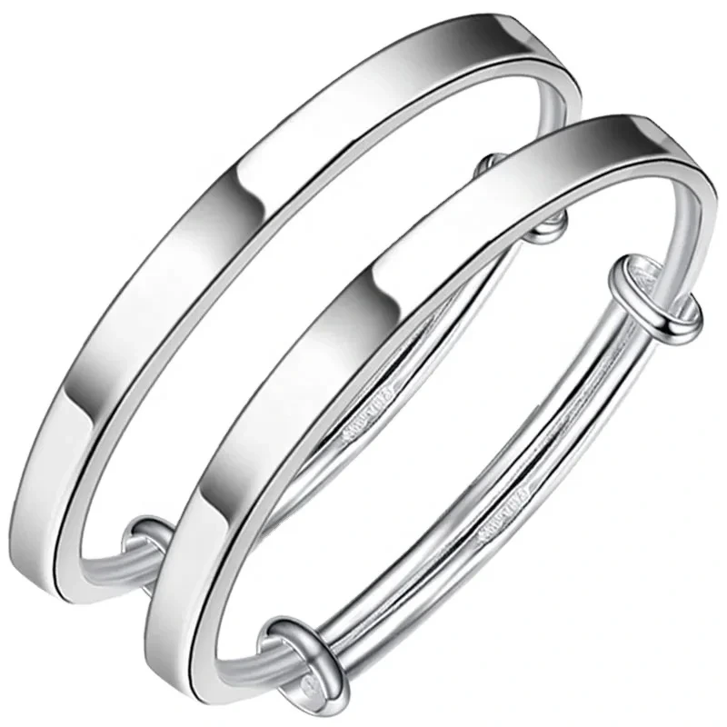 S999 Sterling Silver Adjustable Baby Bangles Birthday Gift Child Bracelet Popular Children Bracelets 1