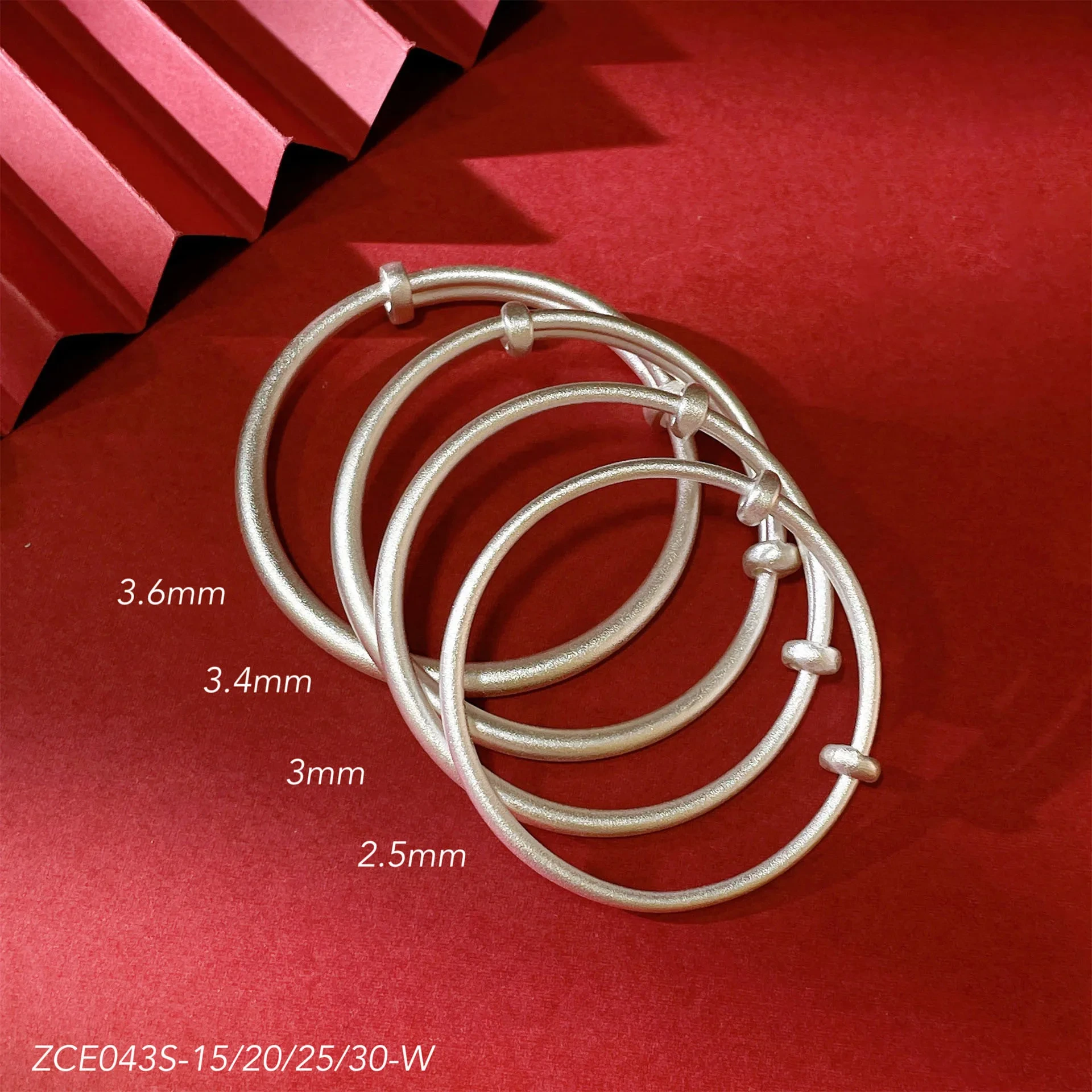 Wholesale S999 Sterling Silver Children's Bracelet Push-pull Pure Silver Adjustable Bracelet 1