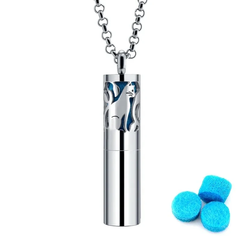 Newest Necklace Pendant Stainless Steel Essential Oil Perfume Bottle Pendant 1