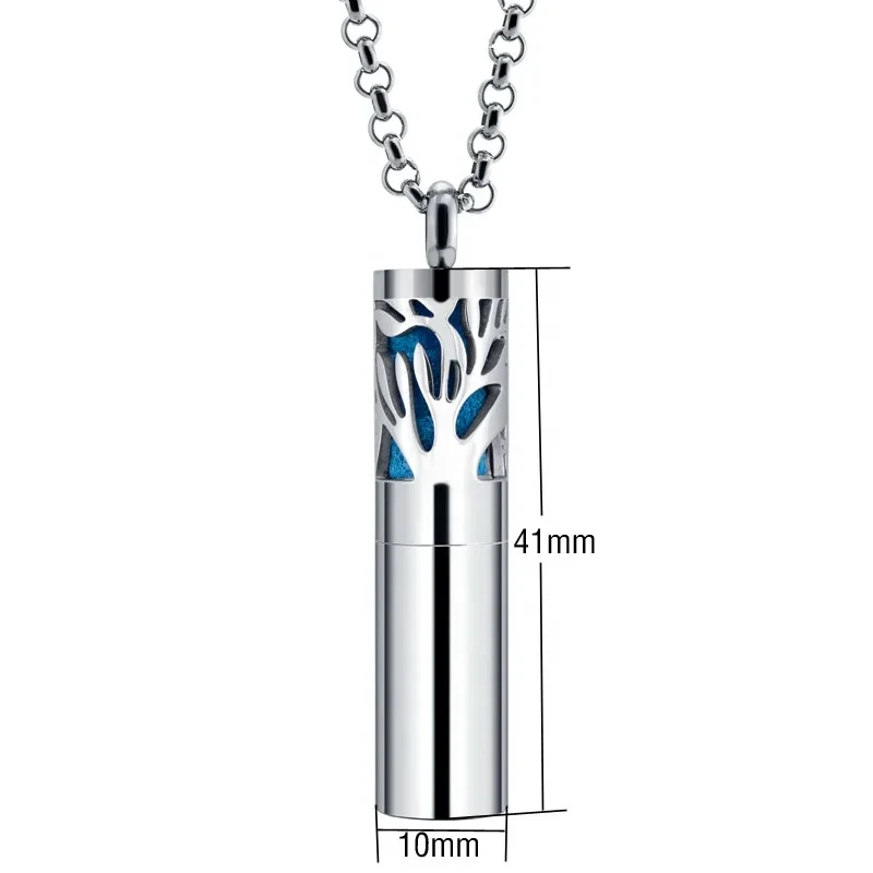 High Quality Hollow Design Stainless Steel Essential Oil Diffuser Locket Perfume Pendant Necklace 1