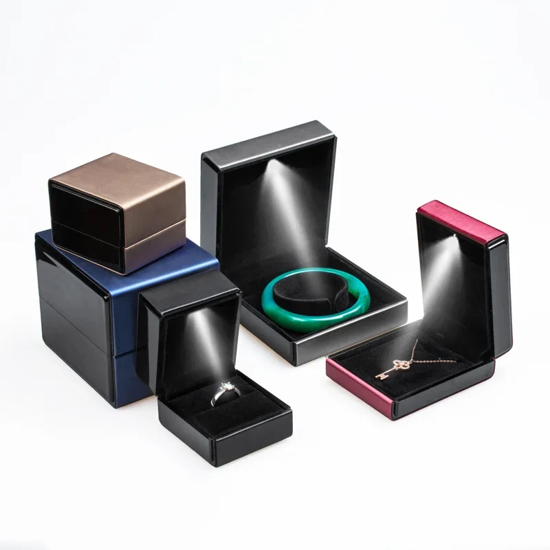 Pu Jewelry Box Led Necklace Box Ring Bracelet Watch Box 1