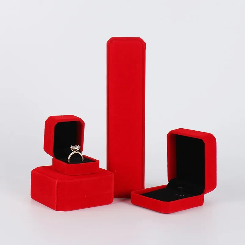 Wholesale Flannel Box Ring Necklace Pendant Bracelet Jewelry Box 1