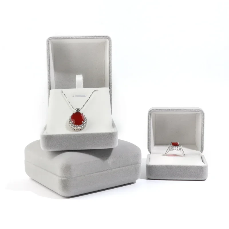 Factory Velvet Jewelry Box Ring Pendant Bracelet Box Necklace Display Flannelette Jewelry Box 1