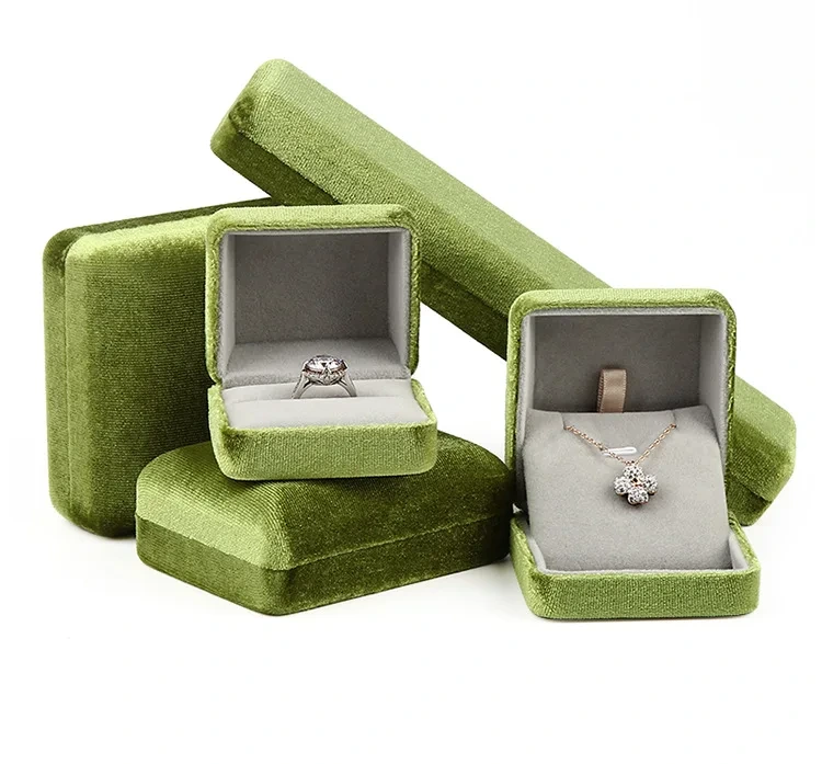 Factory Wholesale Iron Embryo Velvet Jewelry Box Ring Necklace Bracelet Jewelry Packaging Box 1