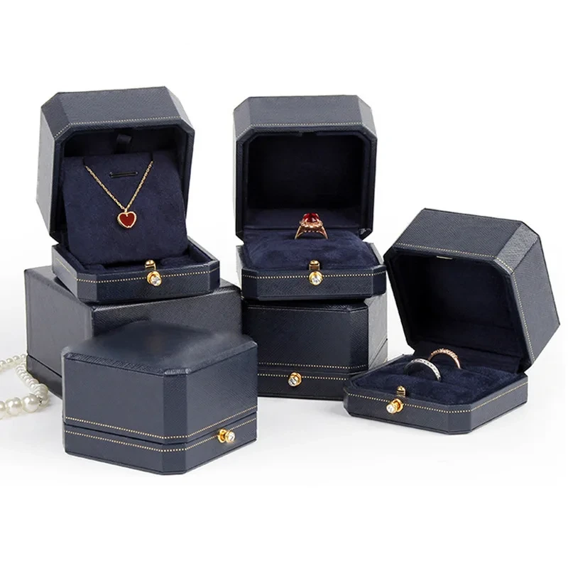 Factory Supply Print Logo Custom Jewelry Box Diamond Ring Necklace Box Jewelry Packaging Box 1