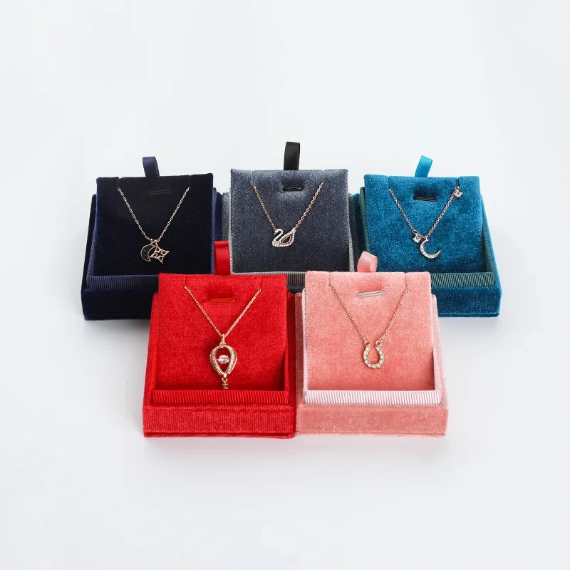 Factory Supply Right Angle Velvet Jewelry Box Ring Bracelet Pendant Earrings Packing Jewelry Box 1