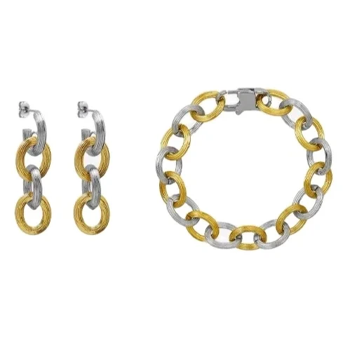 Retro 18k Gold Plate Fashion Jewelry Jewelry Sets 2023 Chunky Earrings And Bracelet Women Jewelry And Accessories 1