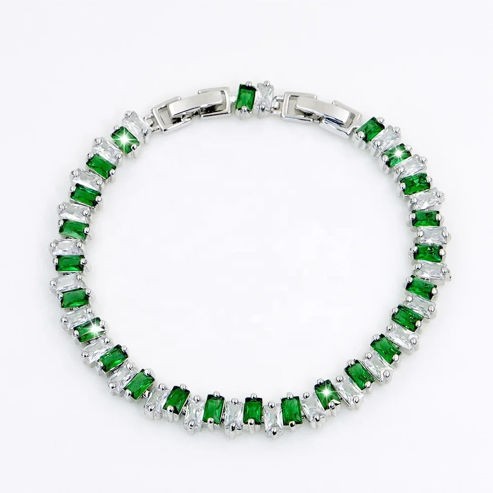 Fashion Green Crystal Dubai Jewelry Sets Zircon Earring Necklace 3pcs Women Jewellery Sets 1
