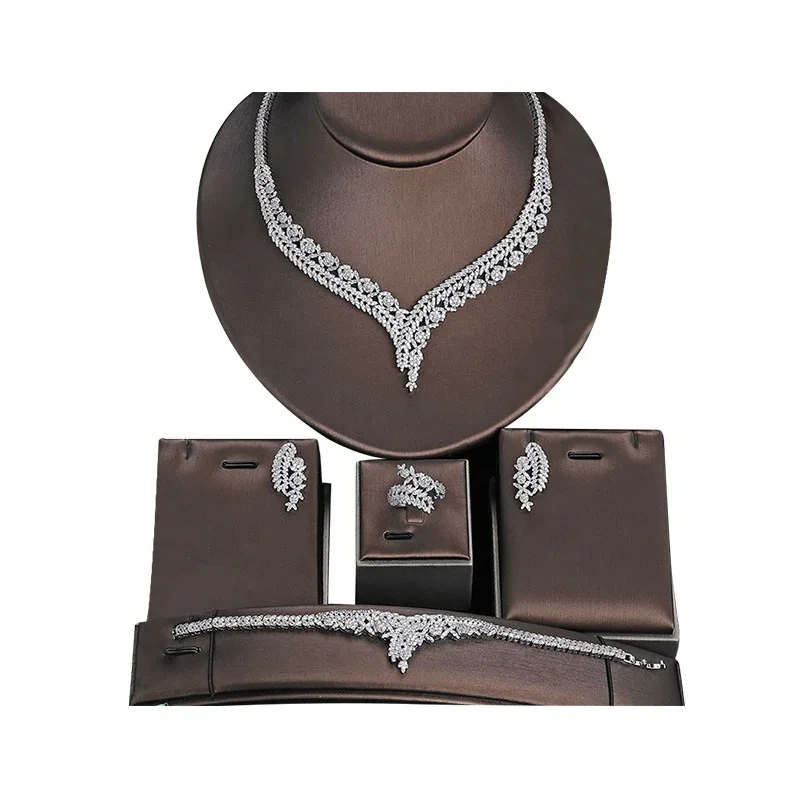 2021 Fashion Women Jewelry Set Necklace Earrings Bracelet Ring Wedding Set Jewelry For Party 1