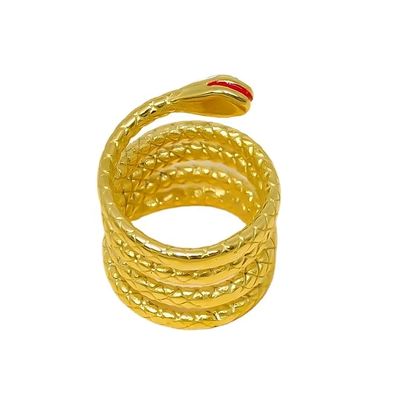 New Trendy Stainless Steel 14k Gold Snake Zodiac Sign Gold Ring Designs For Men Tanishq 1
