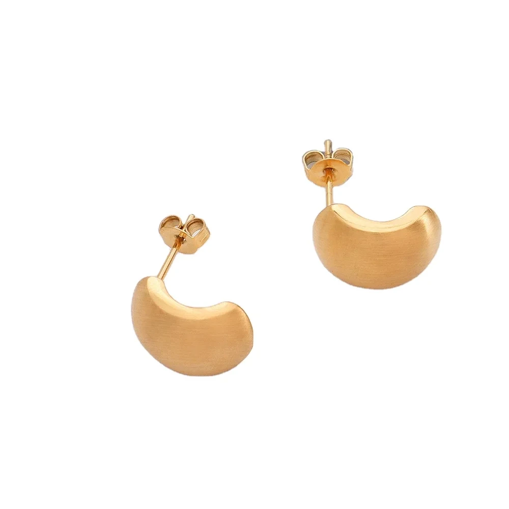 Stainless Steel Stud Earring 18k Gold Plated Geometric Hypoallergenic Chunky Hoop Earrings For Women 1