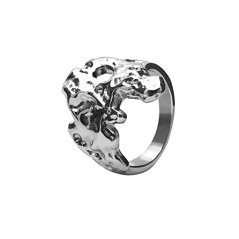 2024 Handmade Irregular Tarnish Free Adjustable Ring Thai Steel Rings For Man New Fashion Men's Rings 1