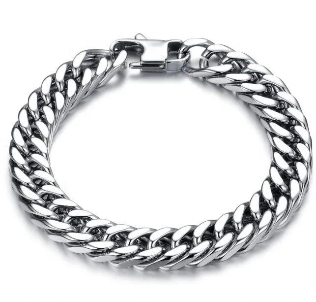 Men Bracelet 2024 Stainless Steel Jewelry Bracelets For Men Chunky Cuban Link Chain Bracelet 1