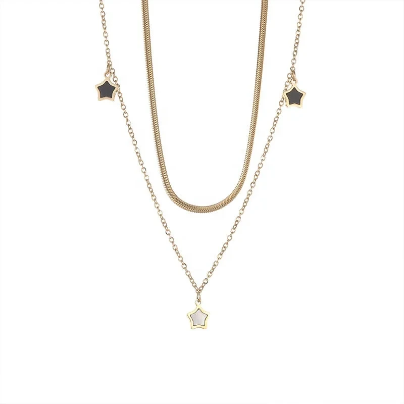 New Star Shell 14k Gold Plated Charm Necklace Jewelry Supplier Snake Chain Necklace Stainless Steel And Charm Bracelet Gold 1