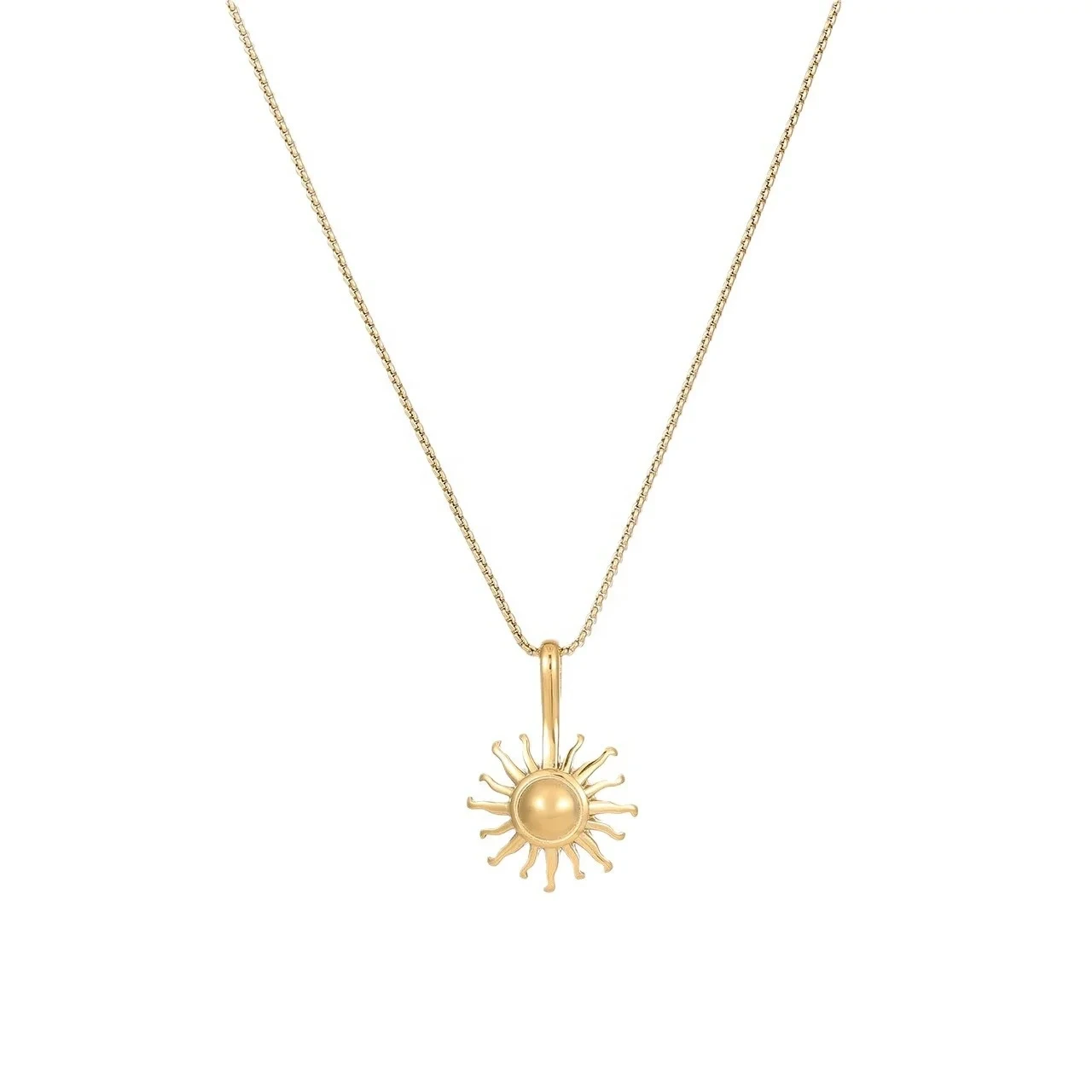 Fashion 18k Gold Plated Sunflower Necklace Stainless Steel Jewelry Gold Filled Dainty Necklaces 1