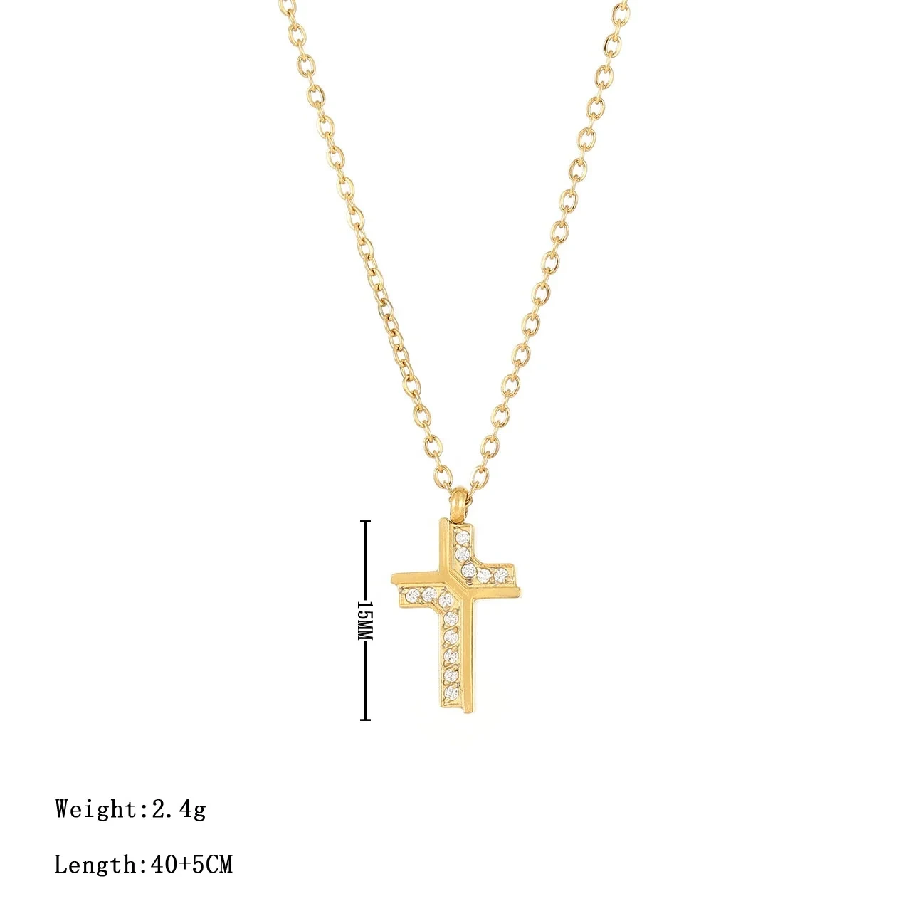 Zirconia Christian Jesus Cross Pendant Necklace Jewelry For Women 18k Gold Stainless Steel Necklace Cross Diamond And Gold 1