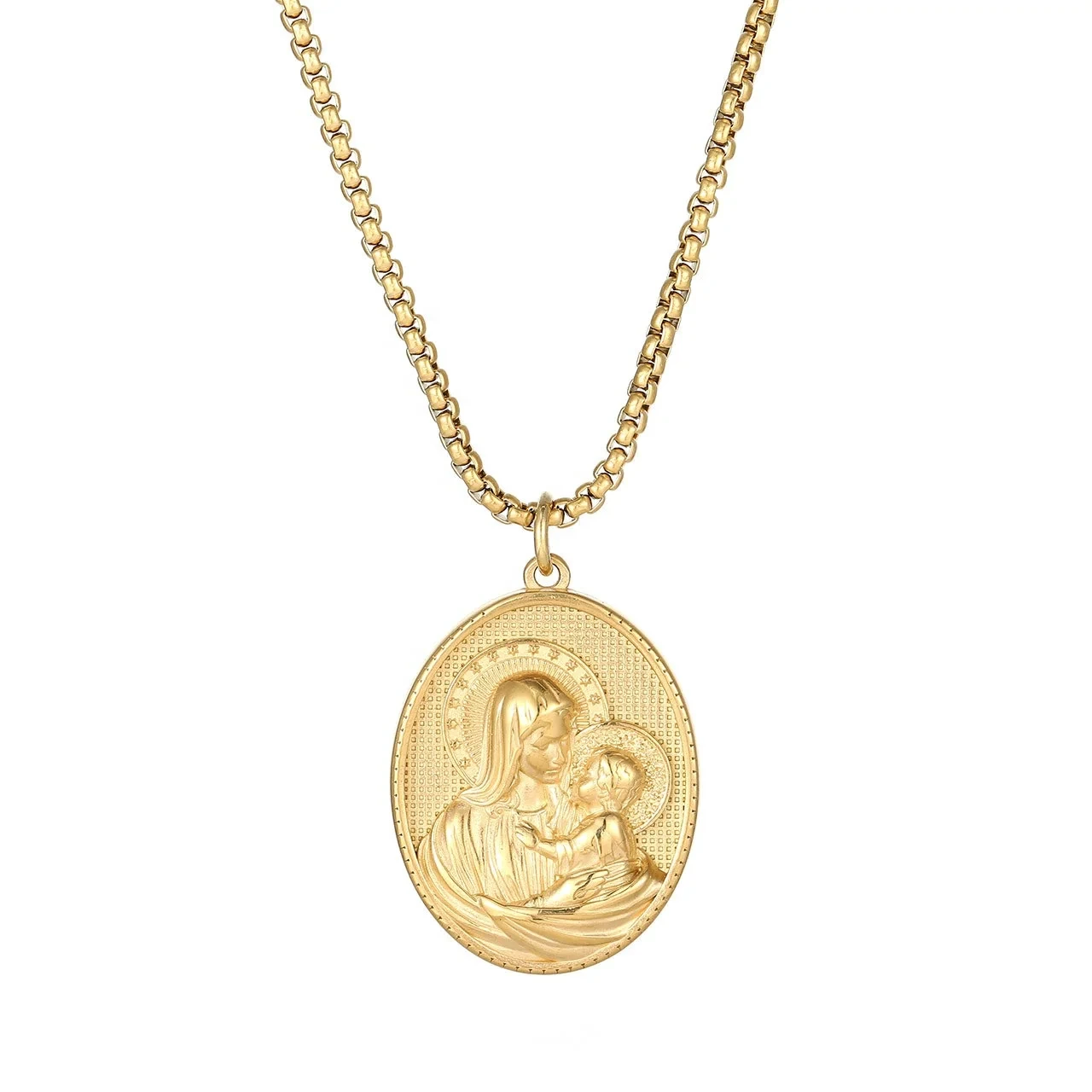 New Fashion Stainless Steel 18 K Gold Plated Necklaces Christian Necklace Gold Plated Mom Necklace Gold Plated 1