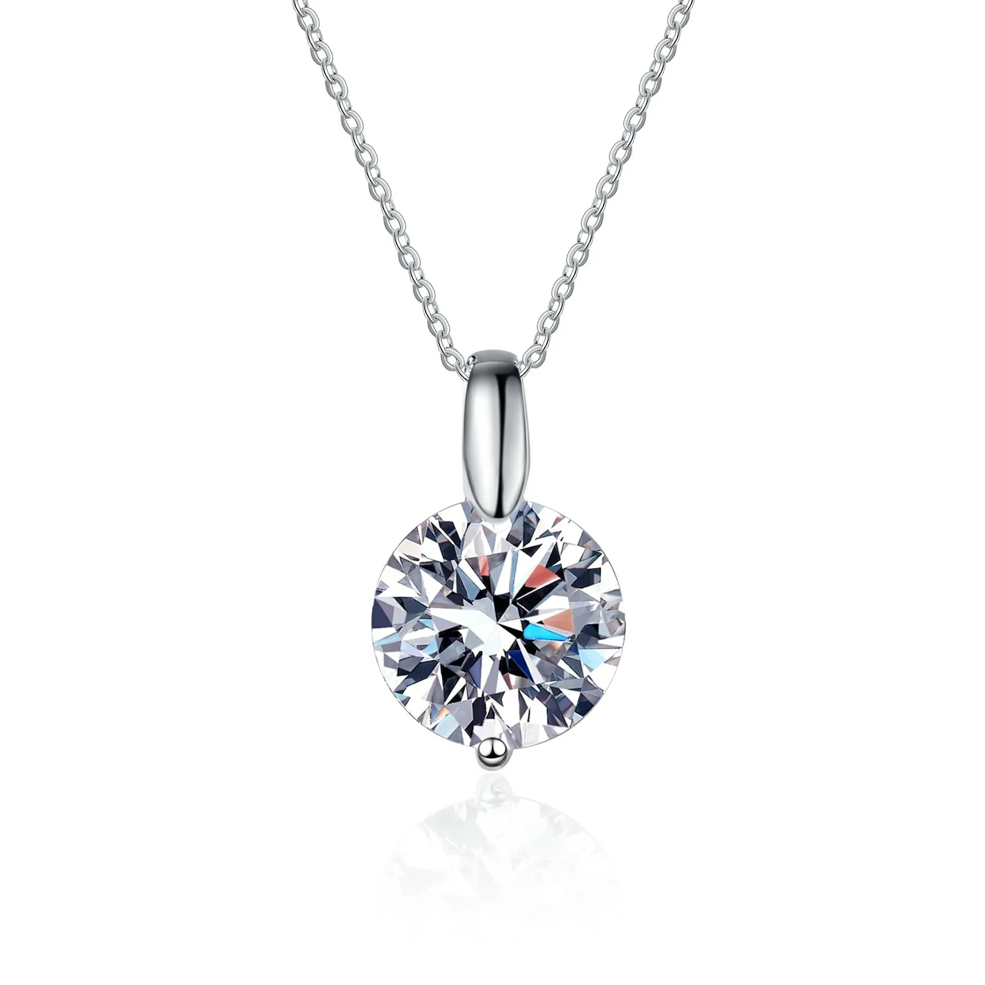 S925 Sterling Silver Mosinite Diamonds Necklace Collarbone Chain 1ct 2ct Luxury Moissanite Diamond Necklace For Women 1