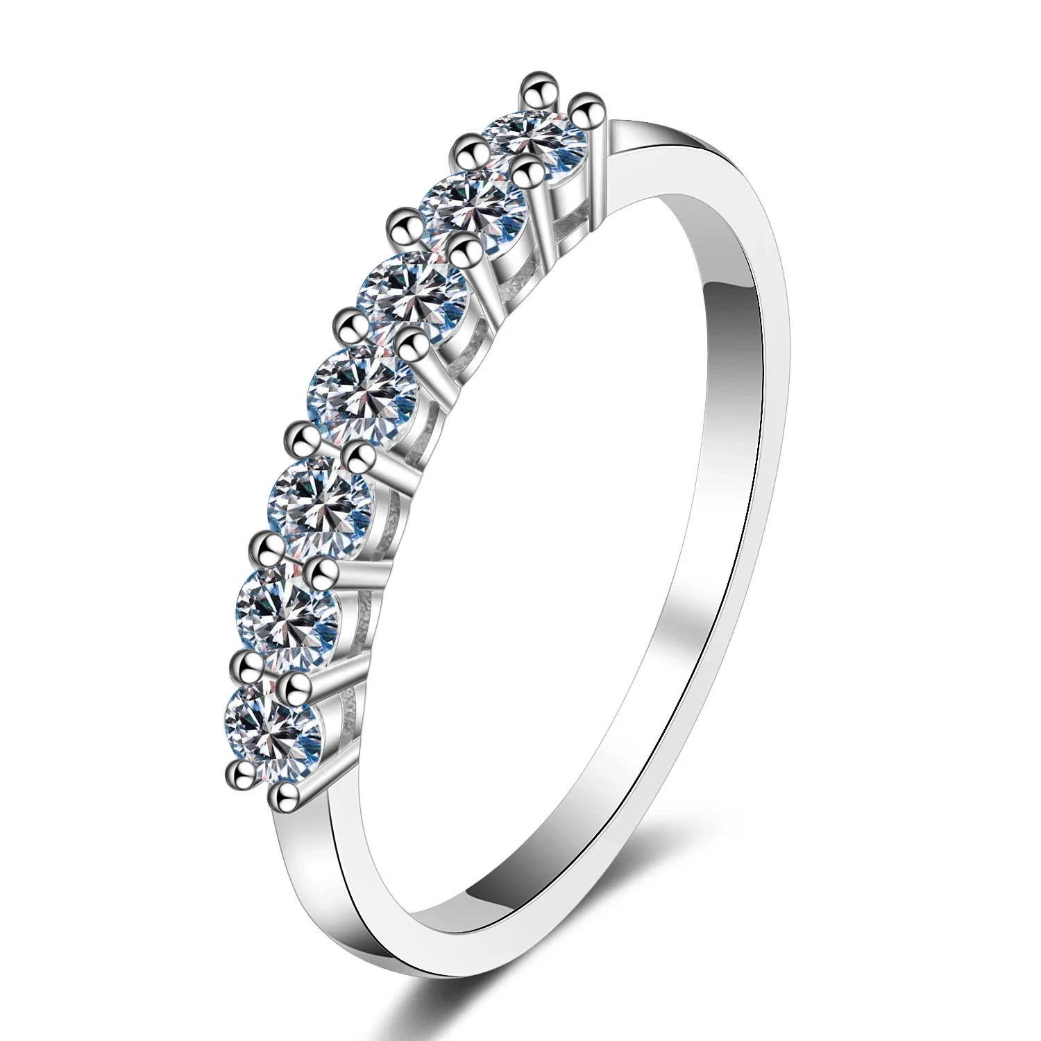 S925 Sterling Silver 70 Cent 28 Cent Moissanite Anniversary Ring Nautral Moissanite Engagement Wedding Ring 1