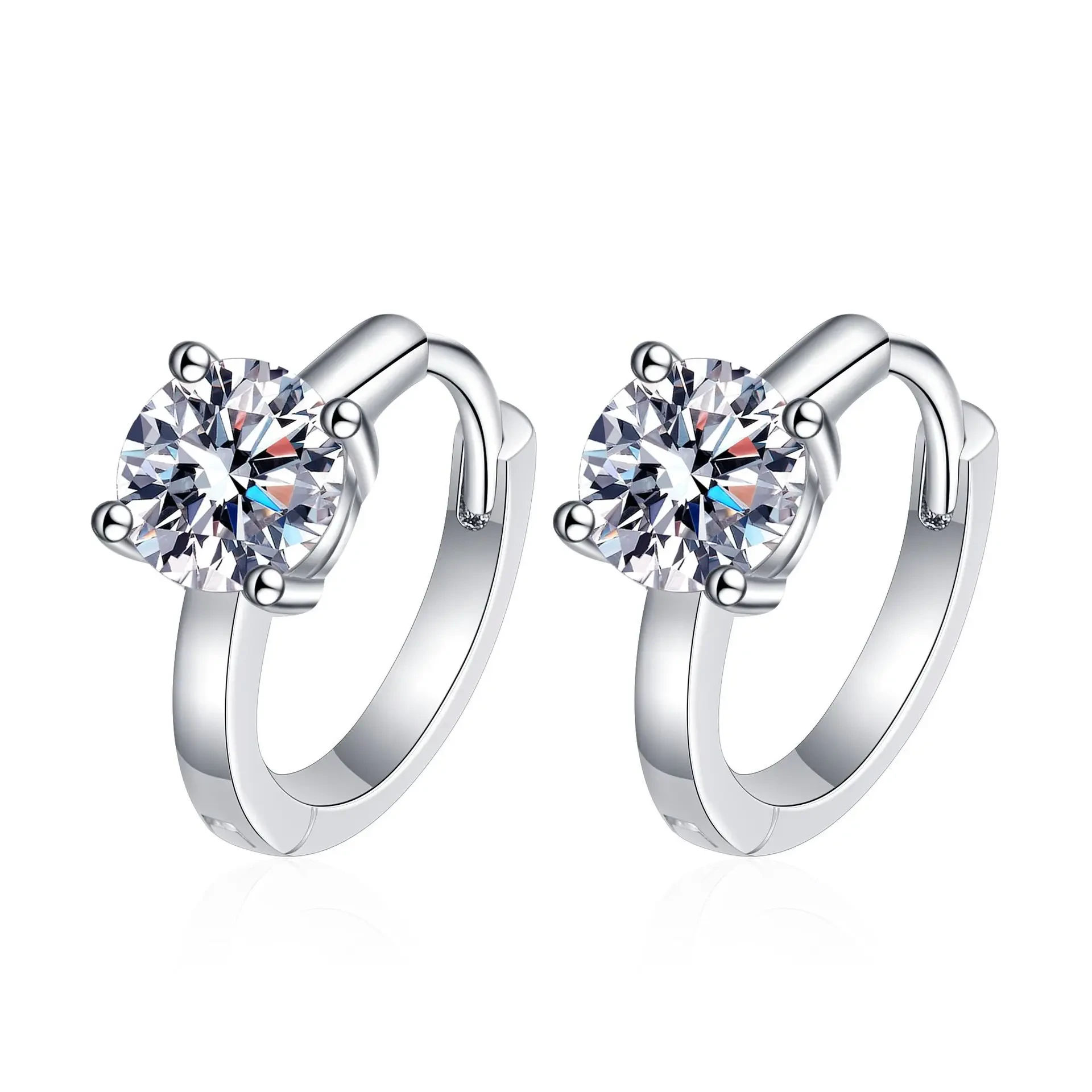 1ct,2ct High Quality Vvs1 D Color Classic Vintage Fashion Jewelry Stud Cc Earrings Luxury Hoop Earrings Jewelry 1