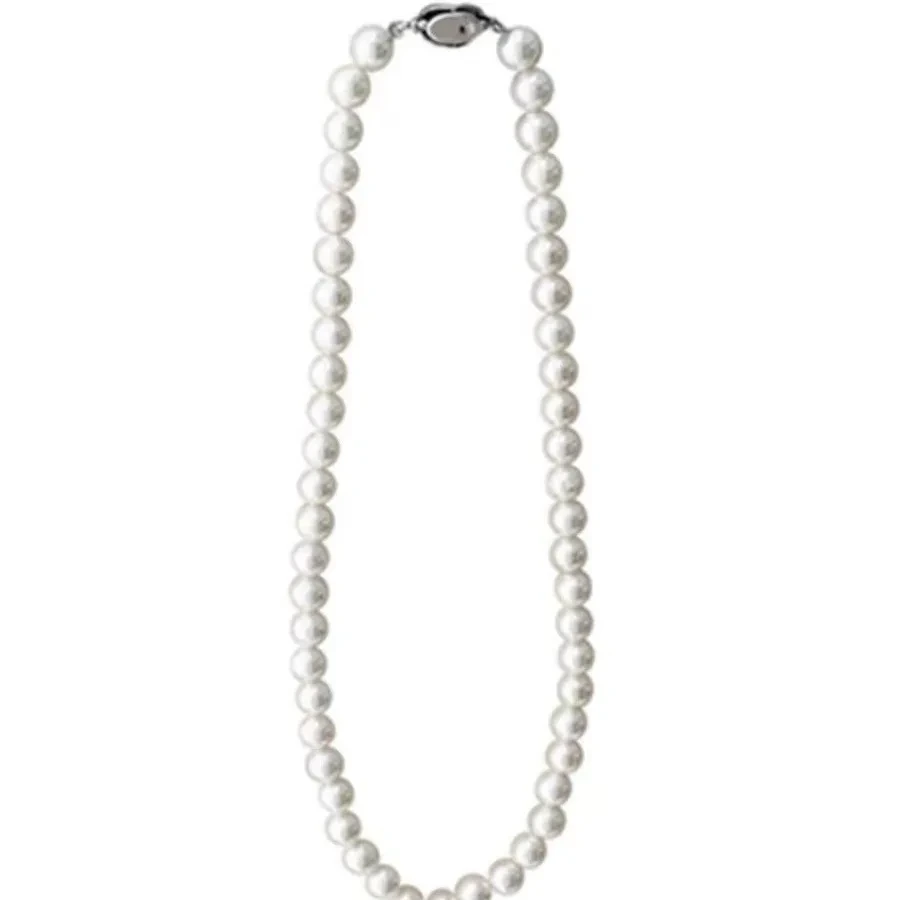 2024 New Fashion Pearl Necklace Women Jewelry Classic S925 Sterling Silver Clavicle Chain 1