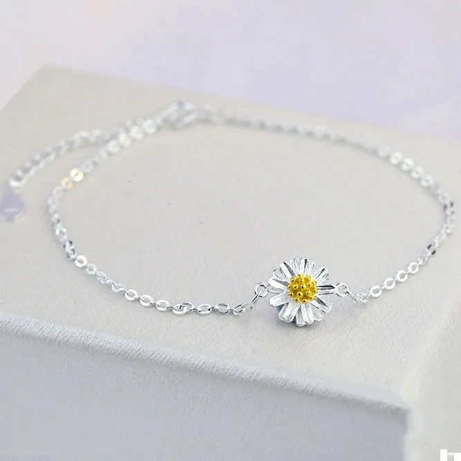 Wholesale Factory Flower Anklets Sterling Silver 925 Anklet Women Ankle Chain Foot Jewelry Anklet 1
