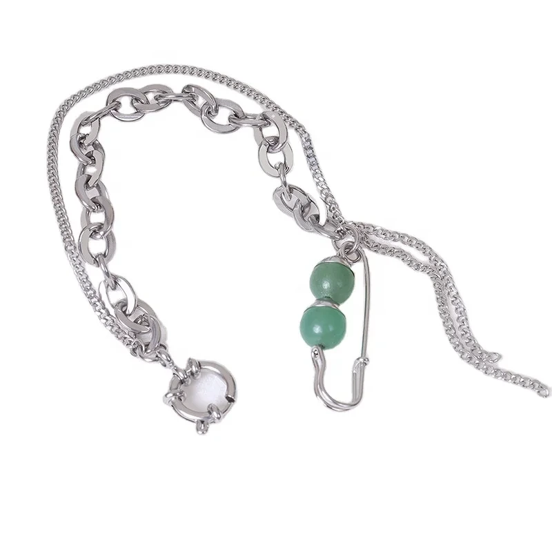 316l Stainless Steel Double Layer Chain With Nature Seashell Stone Bracelets For Woman Birthday Gift 1