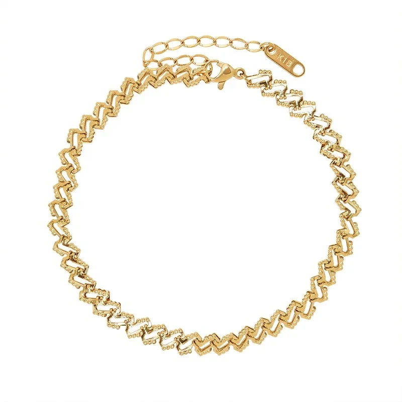 2023 Hot Selling New 18k Gold Plated Anklets Jewelry Stainless Steel Chain Anklet 1