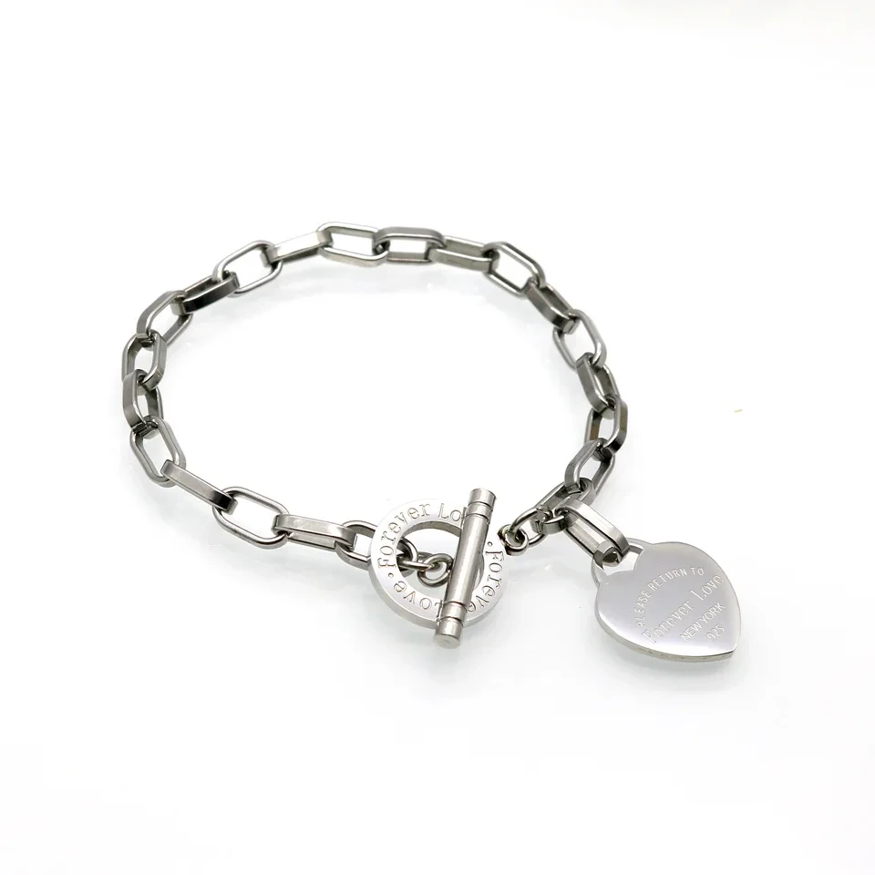 Fashion Love Letter Stainless Steel Bracelet 18k Gold Plated Love Chain Bracelet 1