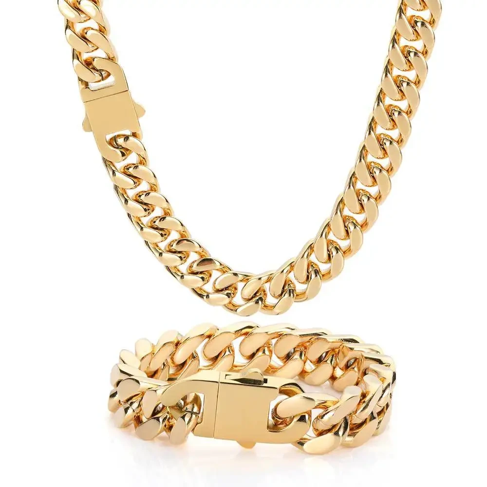 Hot Sale Stainless Steel Chain Grinding Cuban Chain Bracelet Men's Jewelry Hip Hop Titanium Steel Bracelets 1