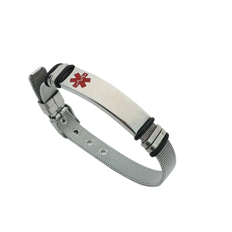 Fashion Titanium Steel Bracelet Medical Logo Stainless Steel Men Bracelet Engraved Jewelry Wholesale 1