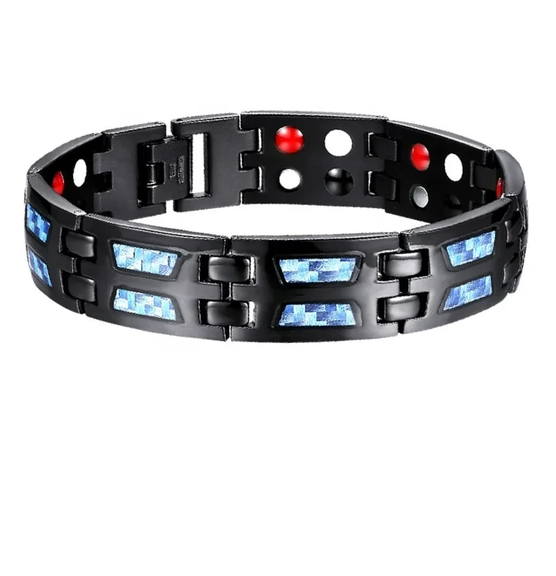 Healthcare Magnetic Carbon Fiber Bracelet Men's Fashion Stainless Steel Energy Bracelet 1