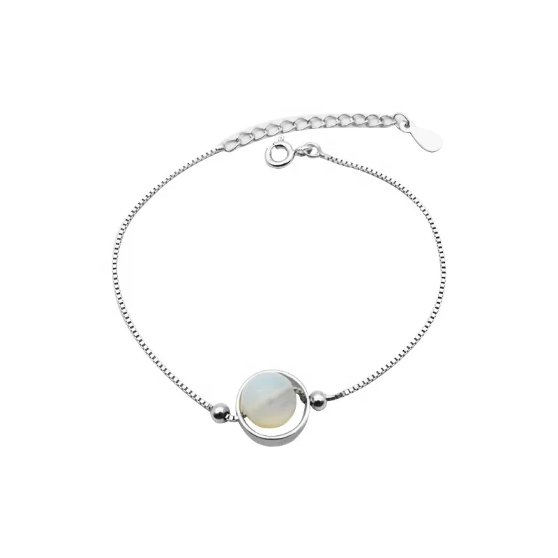 Wholesale Opal Blue Moonstone 925 Silver Bracelet Fashion Jewelry Beads Bracelets Jewelry Natural Stone Bracelets 1