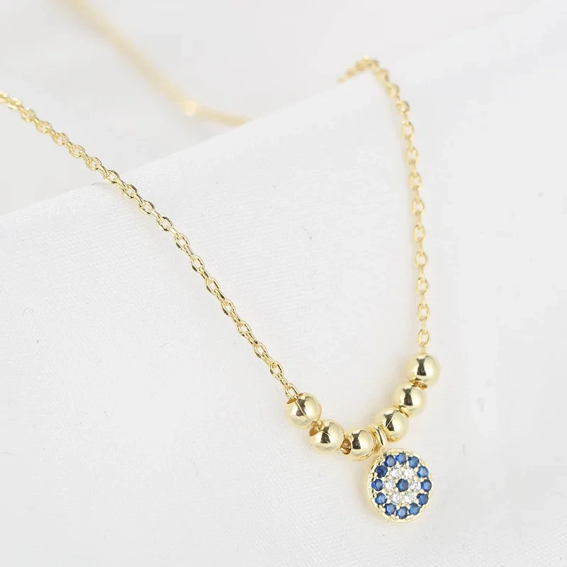 Wholesale 18k Gold Bead Evil Eyes Bracelet Zircon S925 Sterling Silver Flower Bracelet 1