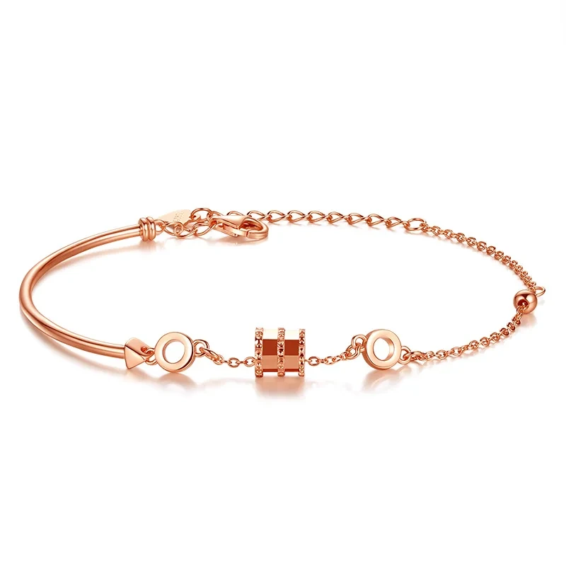 S925 Sterling Silver Bracelet Simple Fashion Hand Wrist Charm Cz Diamond Cuff Small Waist Bracelet For Women Gifts 1